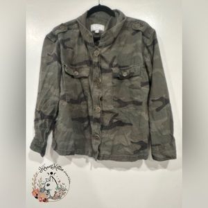 Womens Casual Loose Fitting Camo Jacket